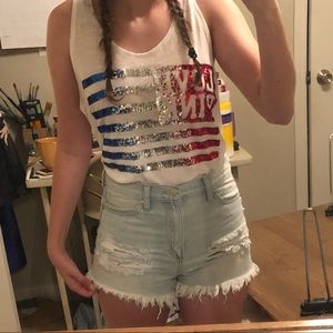 PINK Glitter Fourth of July Tank